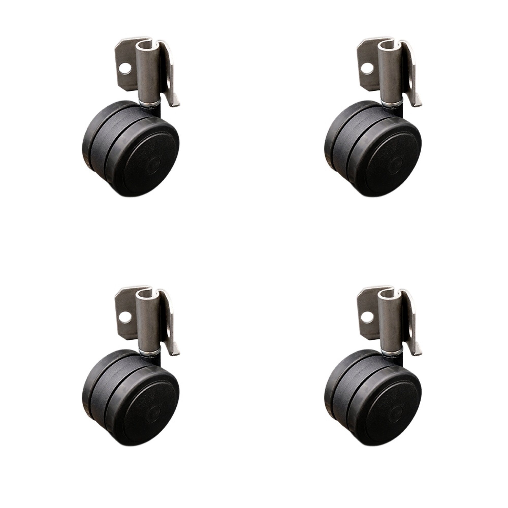 Service Caster, 2in. Stem Casters, Wheel Diameter 2 in, Caster Type Swivel, Package (qty.) 4, Model# SCC-GR02S50-TPR-BLK-716-4-CB90-4
